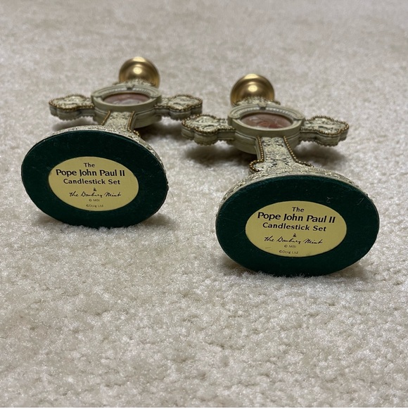 Pope John Paul IIhn Paul II - Set of Two Candlestick Holders - Picture 3 of 5